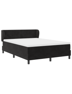 Letto a molle con materasso Nero 160 x 200 cm Velluto