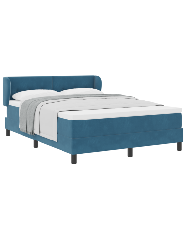 Letto a molle con materasso Blu scuro 160 x 200 cm Velluto