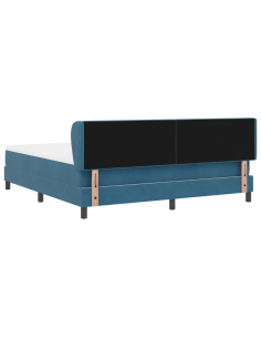 Letto a molle con materasso Blu scuro 180 x 200 cm Velluto