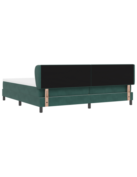 Letto a molle con testiera Verde scuro 200 x 200 cm Velluto