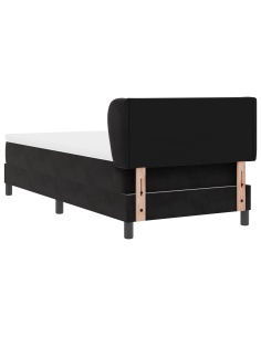 Letto a molle con materasso Nero 90 x 190 cm Velluto