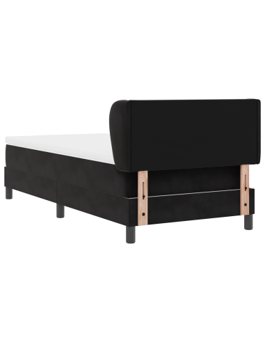 Letto a molle con materasso Nero 90 x 190 cm Velluto
