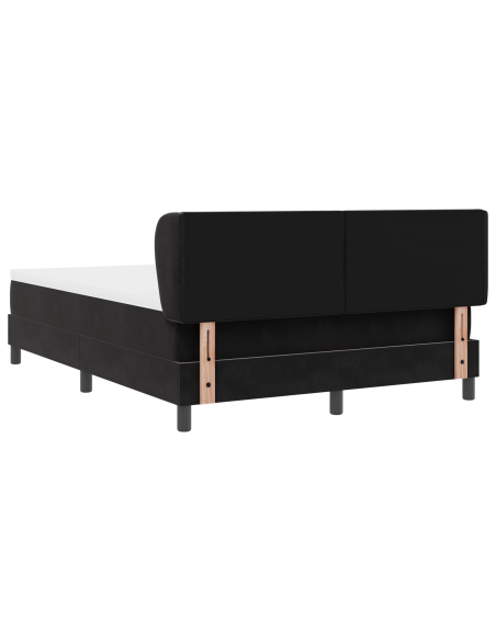 Letto a molle con materasso Nero 140 x 200 cm Velluto