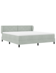 Letto a molle con materasso Grigio chiaro 180 x 200 cm Velluto