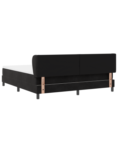 Letto a molle con materasso Nero 180 x 200 cm Velluto