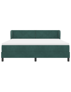 Letto a molle con materasso Verde scuro 180 x 200 cm Velluto