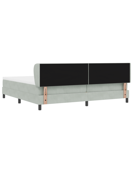 Letto Box Spring con Materasso  Grigio Chiaro 200x200 cm in Velluto