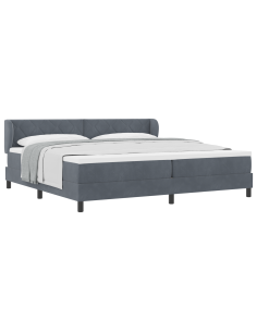 Letto a molle con materasso Grigio scuro 200 x 200 cm Velluto