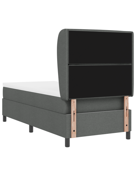 Letto a doghe  con materasso grigio scuro, 90x190 cm, Tessuto