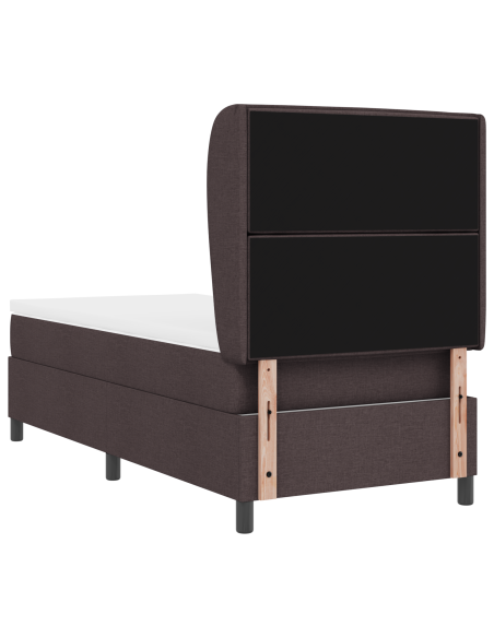 letto a doghe  con materasso marrone scuro 100x200 cm in tessuto