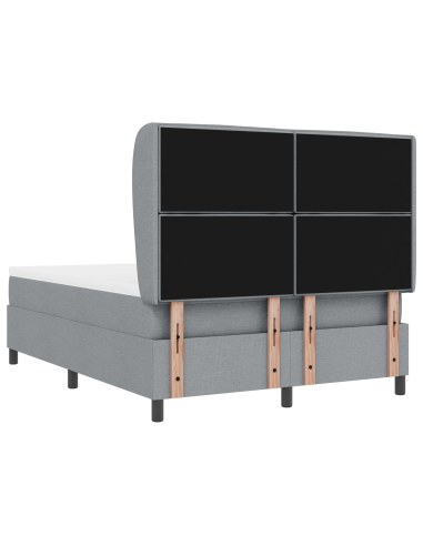 Letto a molle con materasso Grigio chiaro 140 x 190 cm Tessuto