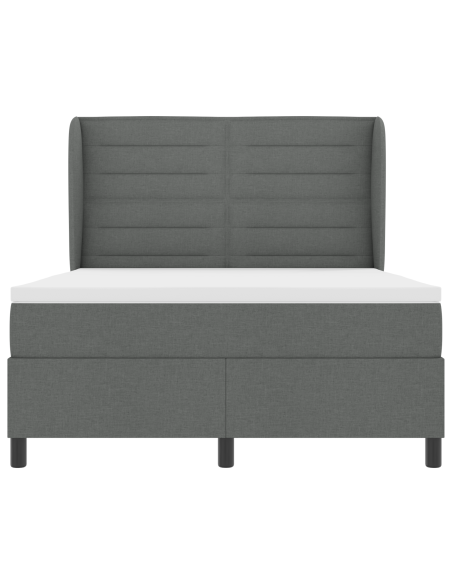 Letto a molle con materasso Grigio scuro 140 x 190 cm Tessuto