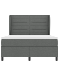 Letto a molle con materasso Grigio scuro 140 x 200 cm Tessuto