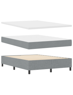 Letto a molle con materasso Grigio chiaro 160 x 200 cm Tessuto
