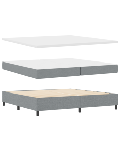 Letto a molle con materasso Grigio chiaro 200 x 200 cm Tessuto