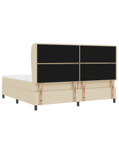 Letto a molle con materasso Crema 200 x 200 cm Tessuto