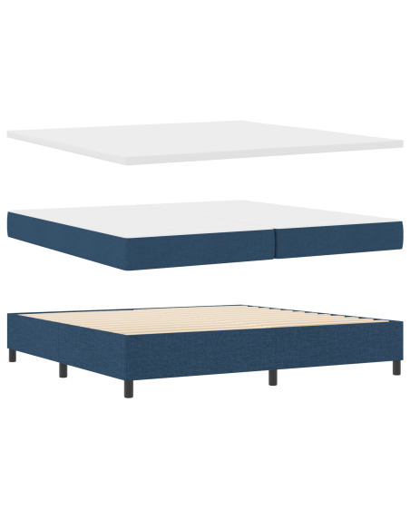 Letto a Box con Materasso Blu 200x200 cm Tessuto