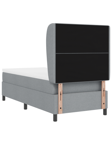 Letto a molle con materasso Grigio chiaro 80 x 200 cm Tessuto