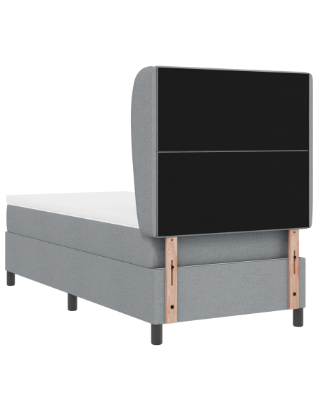 Letto con Rete a Molle e Materasso Grigio Chiaro 80x200 cm Tessuto