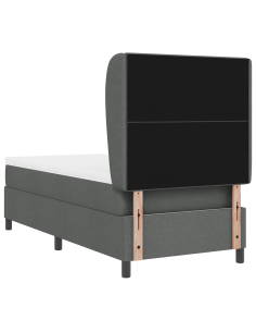 Letto a molle con materasso Grigio scuro 90 x 190 cm Tessuto