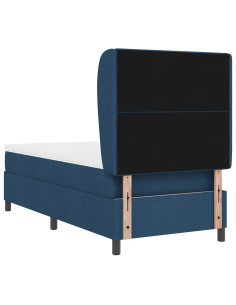 Letto a molle con materasso Blu 90 x 200 cm Tessuto