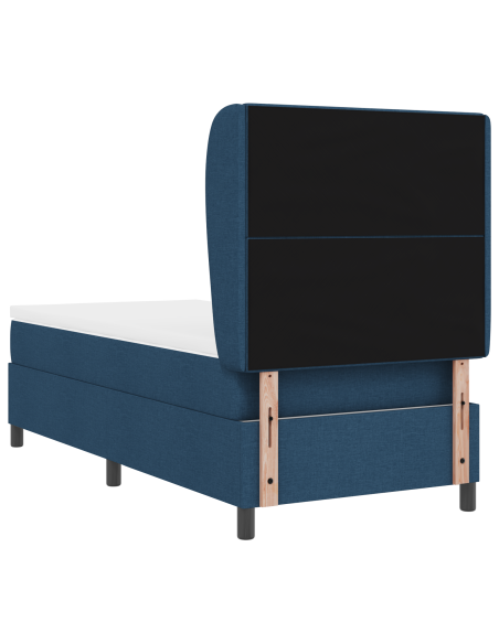 Letto a molle con materasso Blu 90 x 200 cm Tessuto