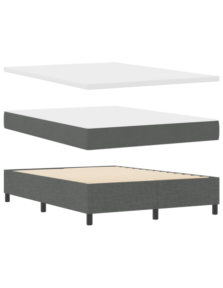 Materasso a Molle Insacchettate Grigio Scuro 140x190 cm Tessuto