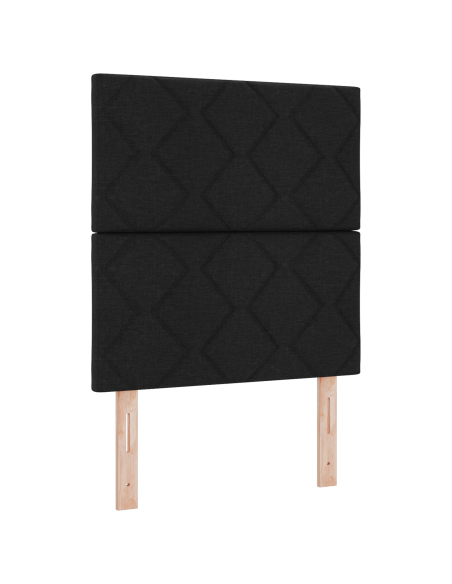 Letto Box Spring con Materasso - Nero - 80x200 cm - Tessuto