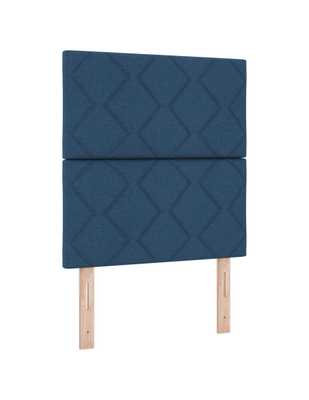 Letto con Box Spring e Materasso - Blu, 80x200 cm, Tessuto