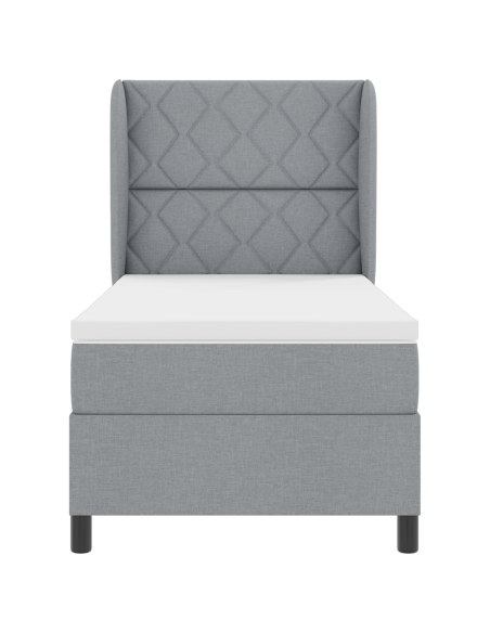 letto a doghe  con materasso grigio chiaro, 90x190 cm, tessuto