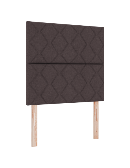Letto Box Spring con Materasso Marrone Scuro 90x190 cm Tessuto