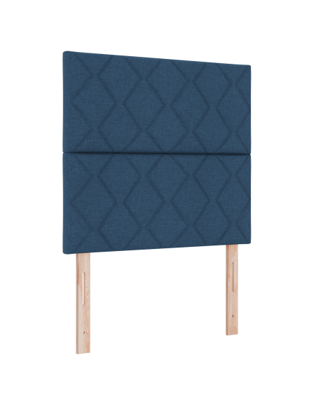 Letto a Box Spring con Materasso Blu, 90x190 cm, Tessuto
