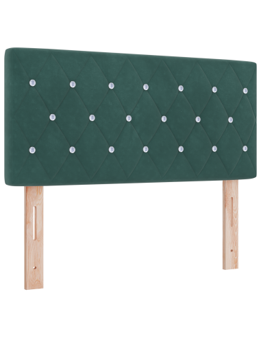 Letto a molle con testiera Verde scuro 90 x 200 cm Velluto