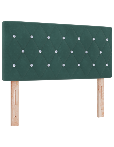 Letto a molle con testiera Verde scuro 90 x 200 cm Velluto
