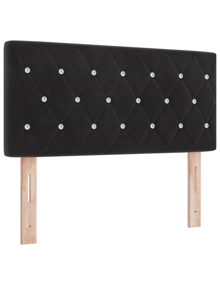 Letto a molle con materasso Nero 100 x 200 cm Velluto