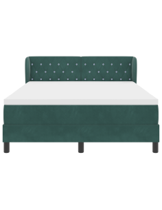 Letto a molle con materasso Verde scuro 140 x 200 cm Velluto 2