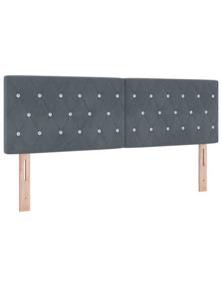 Letto Box Spring  con Materasso Grigio Scuro 160x200 cm in Velluto