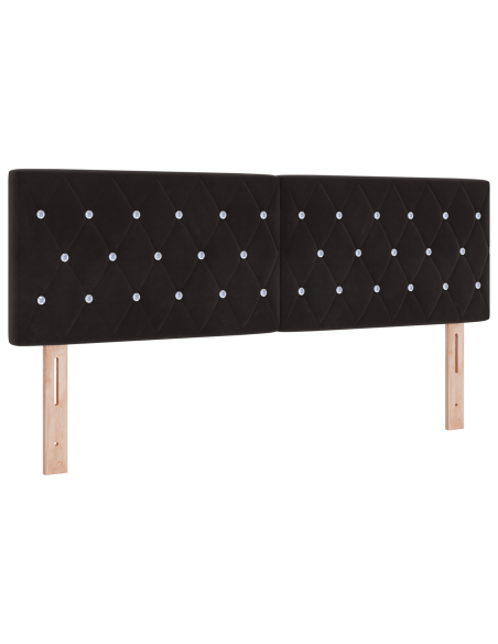 Letto con Box Spring e Materasso Nero 160x200 cm in Velluto