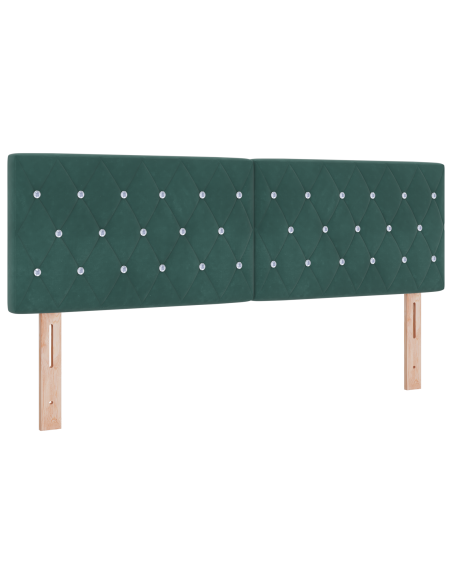Letto Box Spring con Materasso Verde Scuro 160x200 cm Velluto