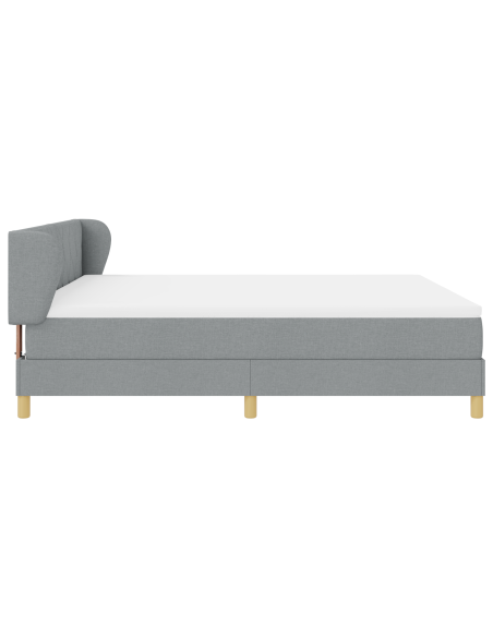 Letto con Box Spring e Materasso - Grigio Chiaro, 180x200 cm, Tessuto