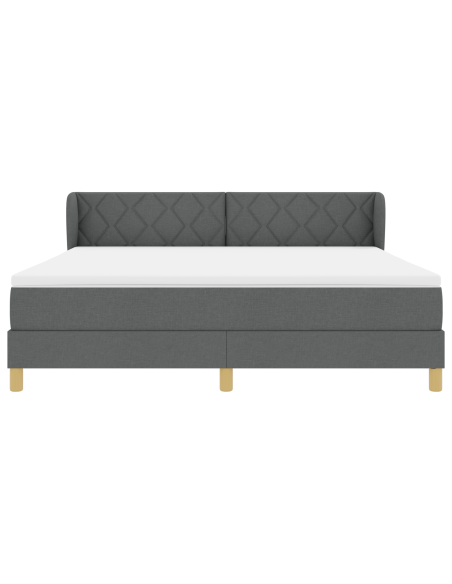 Letto a Rete con Materasso - Grigio Scuro, 180x200 cm, Tessuto
