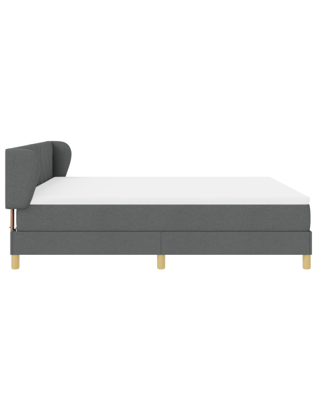 Letto a Rete con Materasso - Grigio Scuro, 180x200 cm, Tessuto