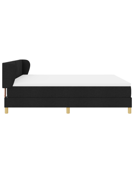 Letto con Rete a Doghe e Materasso  Nero 180x200 cm Tessuto