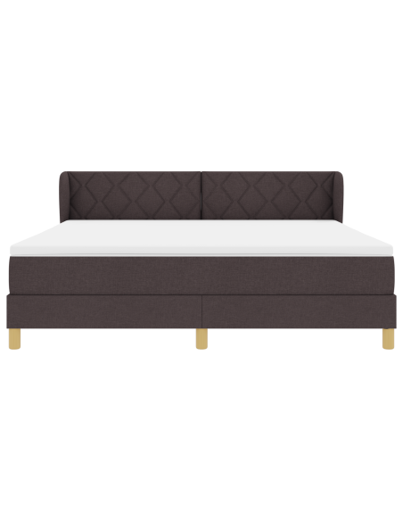 Letto Box Spring con Materasso - Marrone Scuro, 180x200 cm, Tessuto