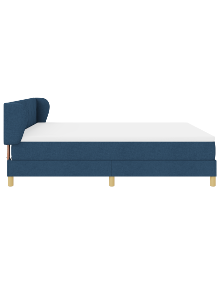 Letto a molle con materasso  - Blu, 180x200 cm, Tessuto