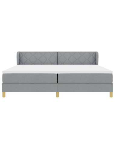 Letto a molle con materasso Grigio chiaro 200 x 200 cm Tessuto