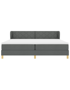 Letto a molle con materasso Grigio scuro 200 x 200 cm Tessuto 2