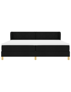 Letto a molle con materasso Nero 200 x 200 cm Tessuto 2