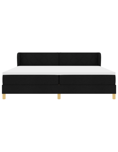 Letto a molle con materasso Nero 200 x 200 cm Tessuto