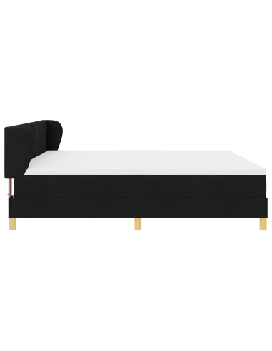 Letto a molle con materasso Nero 200 x 200 cm Tessuto